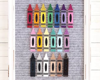 Crayon Letter Board Icons and Accessories