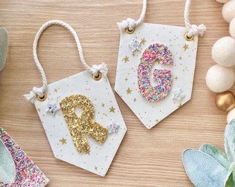 Sparkly Personalized Initial Mini Wall Banner