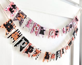 Happy Halloween and Trick or Treat Glitter Mini Banner and Garland