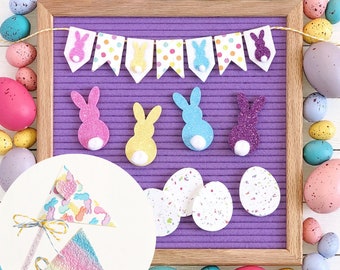 Bunny Butt Letter Board Icons | Mini Banner | Tiered Tray Decor