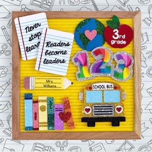 School Essentials Letter Board Icons and Accessories