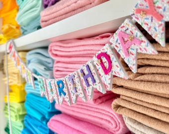 Happy Birthday Glitter Mini Banner and Garland