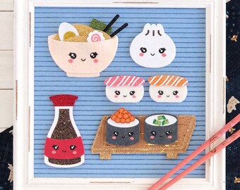 Sushi, Ramen and Dumpling Letter Board Icons and Accessories