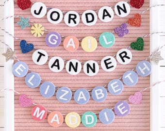 Friendship Bracelet Mini Banners | Choose your letters, colors and shapes!