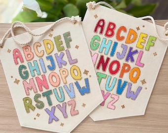 Sparkly Rainbow Alphabet Hanging Wall Banner