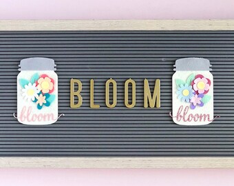 Flower Letter Board Accessory / Mason Jar Letterboard Decor / Spring Letter Board Icons