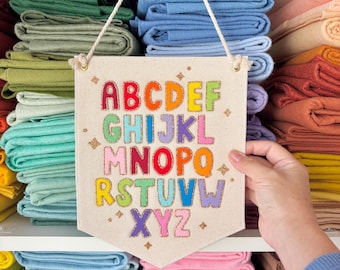 Sparkly Rainbow Alphabet Hanging Wall Banner
