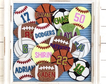 Custom Name and Number Sports Balls Letter Board Icons