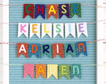 Custom Name / Word Glitter Mini Banner and Garland