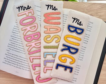 Personalized Bookmarks for Teacher Appreciation Gifts, Cute End of the School Year Gifts, in Custom Colors