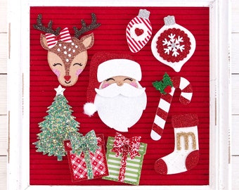 Christmas Letter Board Icons: Santa, Reindeer, Ornaments & More