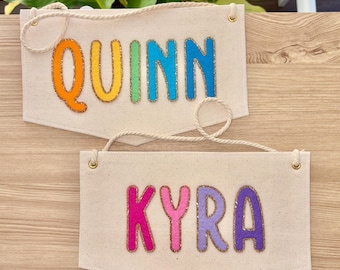 Sparkly Custom Color Name Banner & Door Sign