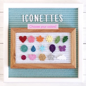 Mini Letter Board Icons | Make your own sets: Pick your shapes and colors! | Iconettes