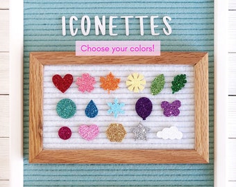 Mini Letter Board Icons | Make your own sets: Pick your shapes and colors! | Iconettes