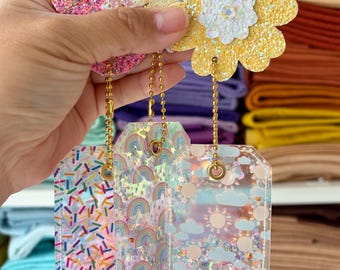 Sparkly Confetti Shaker Key Chain, Bag Charm and Bookmark