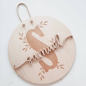 Personalized wooden sign with relief, children&#39;s room decoration