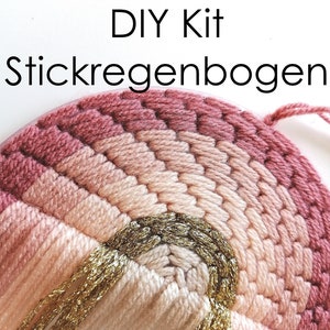 DIY Embroidery Rainbow Kit PDF Tutorial Craft Kit Fiber Rainbow Plastic Canvas Rainbow Boho Nursery Christmas Gift