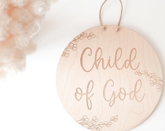 Holzschild "Child of God", christliches Holzschild, Affirmation, Bibelspruch, Kinderzimmerdekoration