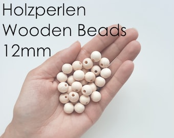 Perline di legno Perline di legno da 12 mm accessori artigianali perline perline decorative artigianali