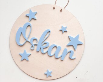 Personalisiertes Holzschild mit Acrylglas und Holz, Holzschild zur Geburt, Geschenk zur Geburt