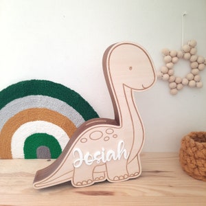 Caja de dinero niño personalizada, caja de dinero Dino madera