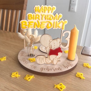 Winnie Pooh inspired birthday plate, Disney inspired birthday plate, birthday board