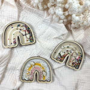 Set de manualidades con colgante de bola agitadora de arcoíris