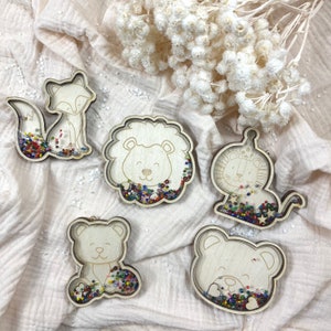 Craft set shaking ball pendant party animal, bear head, bear, lion head, fox