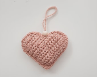 Textile wall hanging "Heart", crocheted heart, heart pendant, Punchneedle children's decoration, wall decoration, children's room handmade