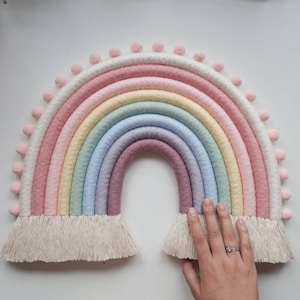 Rainbow wall hanging &quot;Pastel Wonder&quot; children&#39;s room boho macrame rainbow macrame macrame wall decoration fiber rainbow pastel colors