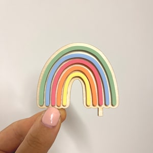Motif plug colorful rainbow for personalized birthday plate with vase and candle, candle plate, birthday wreath, table decoration
