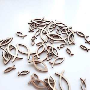 Scatter decoration fish, fish made of wood, table decoration, table decoration baptism, gift decoration
