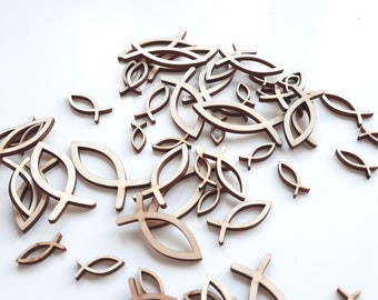 Scatter decoration fish, fish made of wood, table decoration, table decoration baptism, gift decoration
