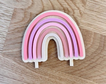 Bouchon à motif arc-en-ciel « Think Pink » pour assiette d'anniversaire personnalisée, couronne d'anniversaire, décoration de table pour l'anniversaire d'un enfant