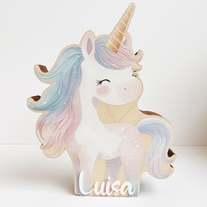 Hucha unicornio niño personalizada, hucha unicornio madera