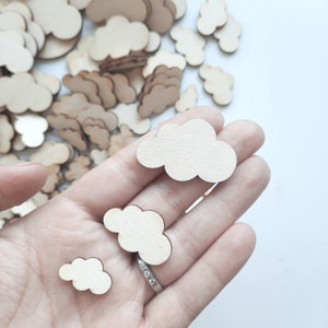 Scattered decoration clouds, clouds made of wood, table decoration, birthday table decoration, gift decoration