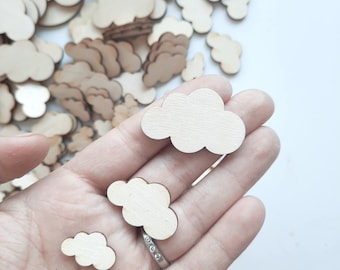 Scattered decoration clouds, clouds made of wood, table decoration, birthday table decoration, gift decoration