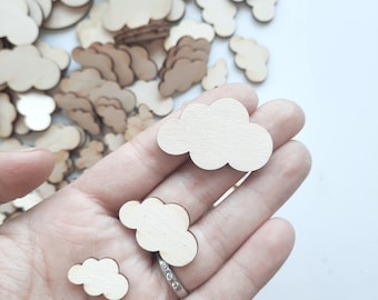 Streudeko Wolken, Wolken aus Holz, Tischdekoration, Tischdeko Geburtstag, Geschenkdekoration