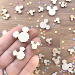 Mickey Mouse inspired confetti, Mickey Mouse made of wood, Disney inspired table decoration, birthday table decoration, gift decoration