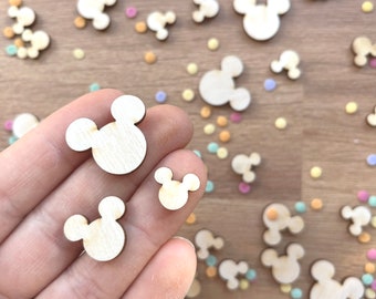 Mickey Mouse inspired confetti, Mickey Mouse made of wood, Disney inspired table decoration, birthday table decoration, gift decoration