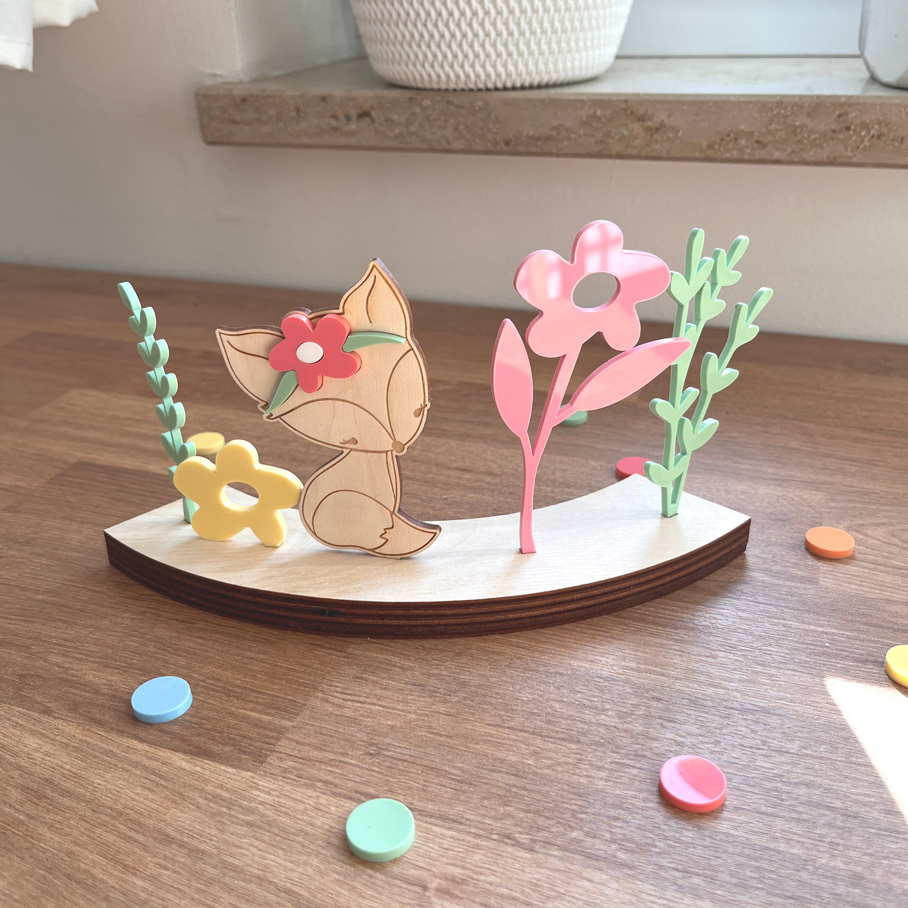Assiette D'Anniversaire En Bois Personnalisée Avec Bougeoir, Vase & Chiffres 0-9 - Décoration DIY Enfant & Adulte
