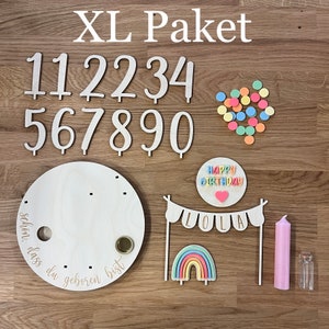 Personalized colorful birthday plate with vase and candle, candle plate, birthday board, birthday board, birthday wreath image 4