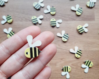 Streudeko Bienen, Bienen aus Holz, Tischdekoration, Tischdeko Geburtstag, Geschenkdekoration