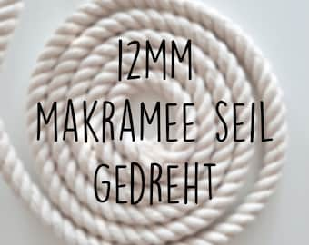 12mm DIY Macrame Regenbogen Seil gedrehtes Seil Baumwollseil Makramee Seil