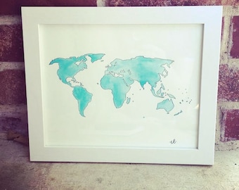 Watercolor - world map