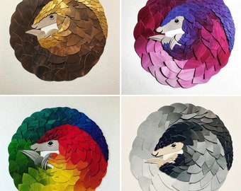 Pangolin Embroidery PDF Pattern Digital Download Endangered animals Pangolins