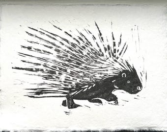 Impresión en bloque de puercoespín