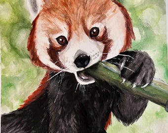 Panda rosso 9,5" x 7,5"