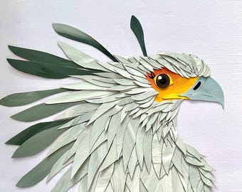 Uccello segretario 9" x 12"