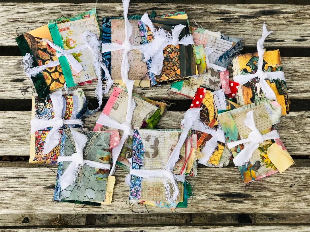 Fabric Snippet Mini Journal, Junk Journal Supplies - Etsy